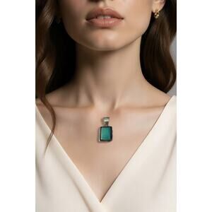 Navajo Alfred Martinez Sterling Silver Turquoise Pendant